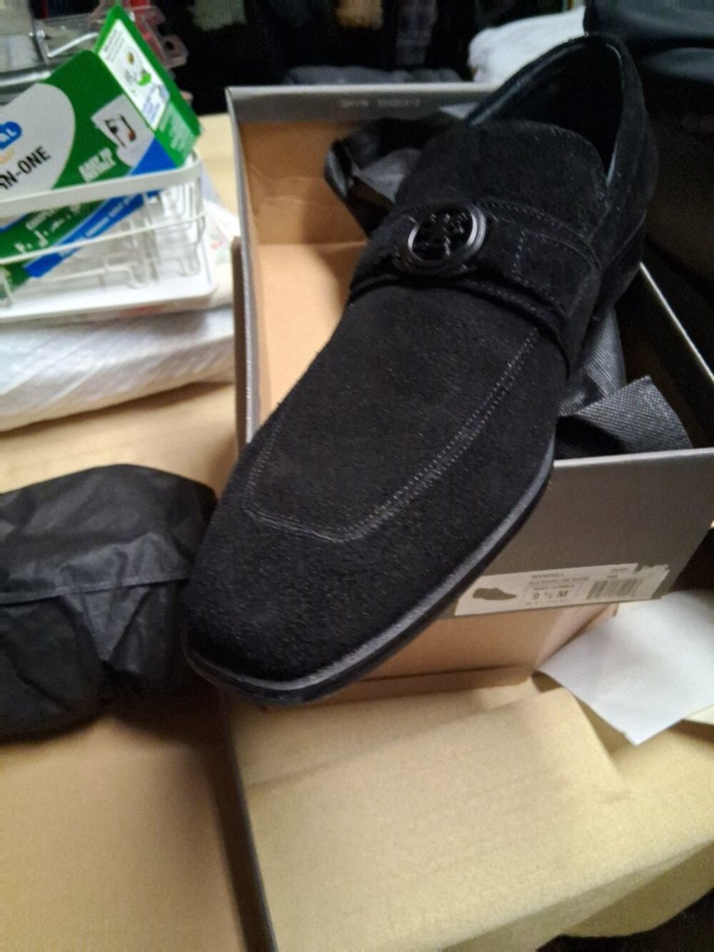 Black suede shoes